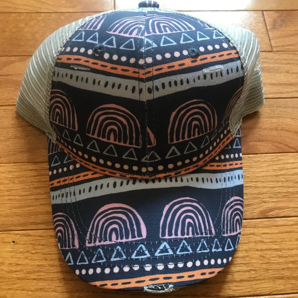 Latched Mama Rainbow Geometric Hat NWT